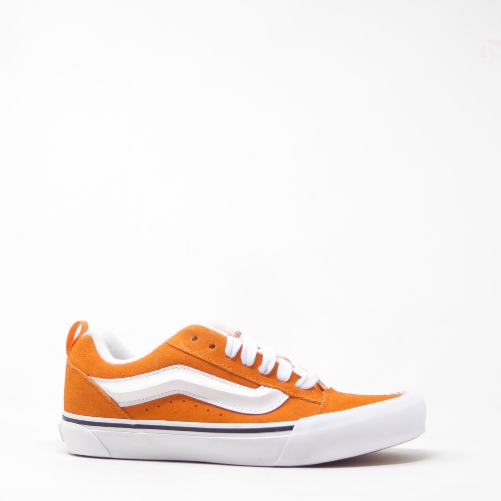 NEW Vans Womens Knu Skool Sneakers Orange White Suede Low Top Size 8